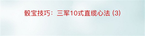 骰宝技巧：三军10式直缆心法 (3)