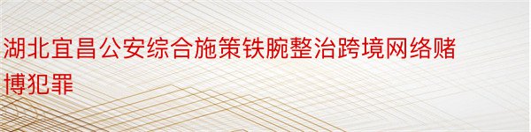 湖北宜昌公安综合施策铁腕整治跨境网络赌博犯罪